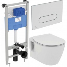 Комплект инсталляции с подвесным унитазом IDEAL STANDARD Prosys Connect с сиденьем и кнопкой PR211601
